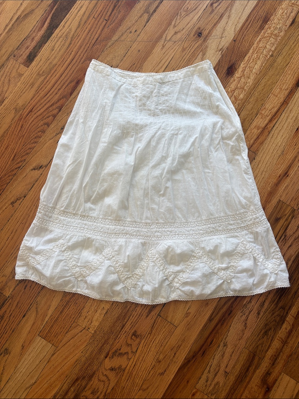 St. John’s Bay Cream A-Line Skirt with Embroidered Border